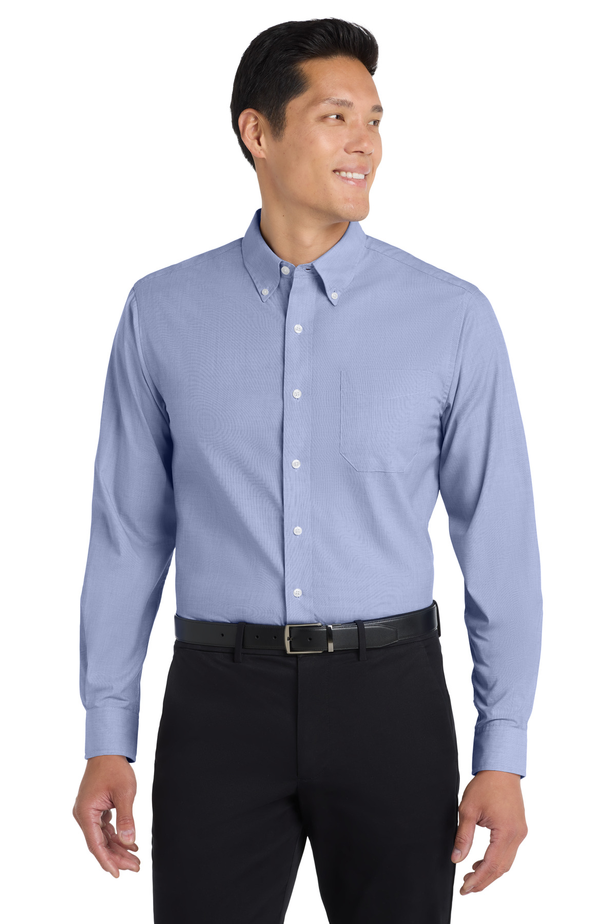 Chambray Blue front view on model